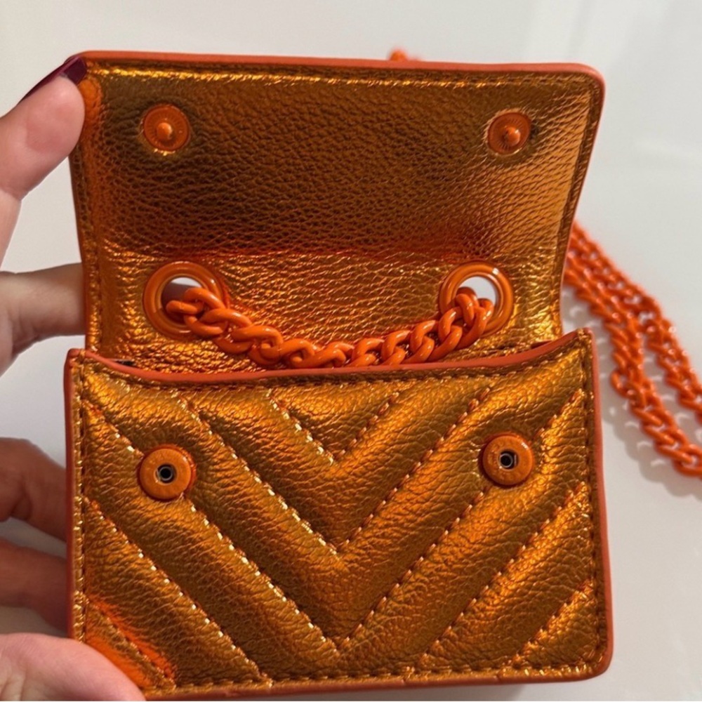 Kurt Geiger Orange Mini Card Bag - Picture 5 of 10